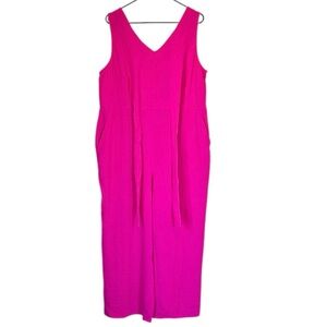 NWT MSK Fuchsia Pink Sleeveless Wide Leg Jumpsuit - Size: 1X